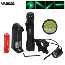 Охотничий фонарь 5000лм XML T6/Q5 светодиодный светильник-вспышка Тактический светильник+ аккумулятор 18650+ крепление+ дистанционный переключатель давления+ зарядное устройство