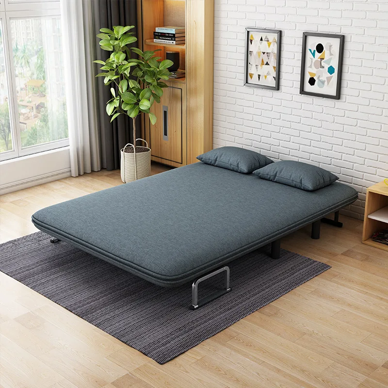 Folding Sofa Bed Armchair Sleeper Leisure Recliner Fabric Breathable Lazy Sofas Single Living Room Lounge Chair Bed