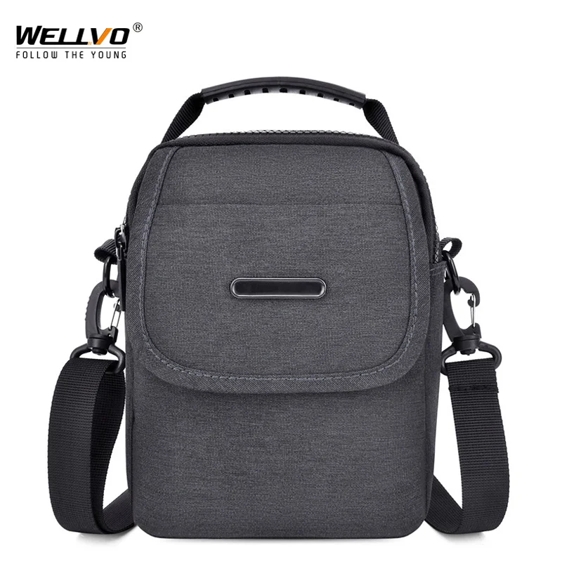 

New Men's Small Shoulder Bag Casual Flap Messenger Bags Lightweight Waterproof Waist Bag Black Portable Mini Phone Pouch XA303ZC
