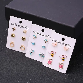 

Women's Simple Earrings 3-Pack Simple Korean-style Ear Stud Simple Small Jewelry Students Cool Set Ear Stud Fashion