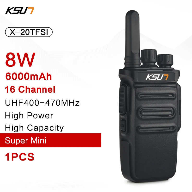 KSUN-walkie-talkie X20 Mini PMR, 446MHz, transmisor-receptor de Radio FRS, escáner de mano, 8W, Walkie Talkie