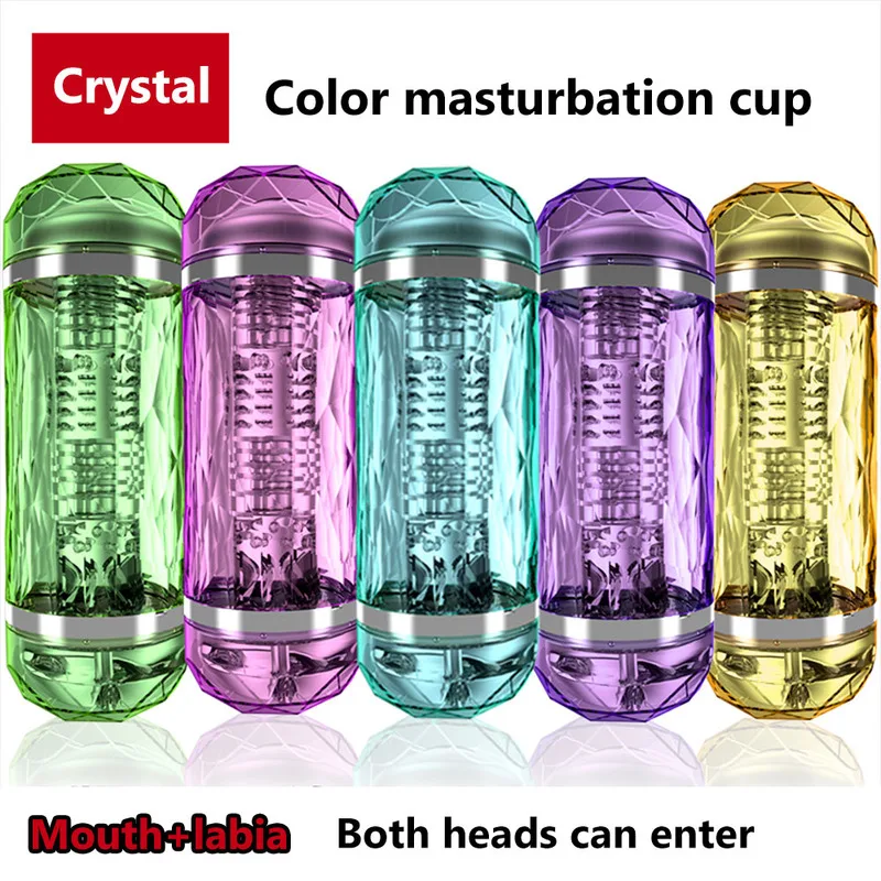 JIUAI Кристалл мастурбатор чашки сексуальные игрушки Сильные всасывания мягкие реалистичные вагинальные чашки задержка спрей время тренер