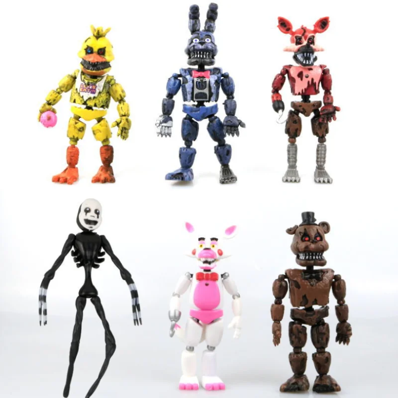 Five Night At Freddy's фигурка игрушка Бонни Фокси модель наборы Фредди экшн игра фигурка кукла из ПВХ для детей подарок на день рождения - Цвет: 6pcs