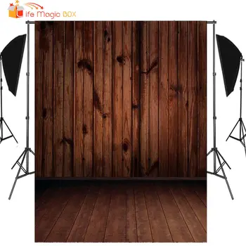 

LIFE MAGIC BOX Backgrounds for Photo Studio Dark Brown Wood Wall Baby Newborn Shower Custom Backdrop