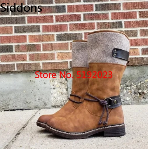 Tanie Buty damskie Vintage Casual średnio wysokie buty z cholewami luksusowe buty damskie projektanci buty zimowe ciepłe buty Zip Zapatos De Mujer C80