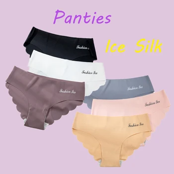 

Fashion Panties Women Seamless Solid Invisible Underwear Summer Breathable Sexy Low Waist Briefs Women's Underpants Lingerie