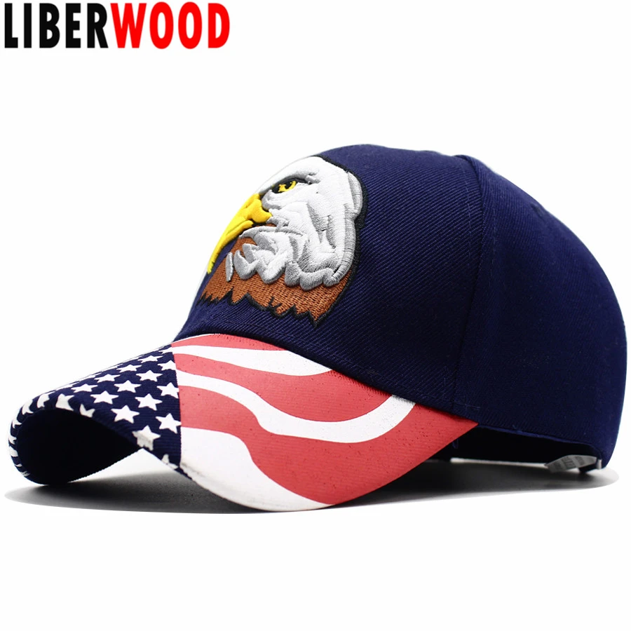 LIBERWOOD Patriotic American Eagle and American Flag Baseball Cap USA Bald  Eagle 3D Embroidery Snapback Hats Men Cap Casquette|Men's Baseball Caps| -  AliExpress