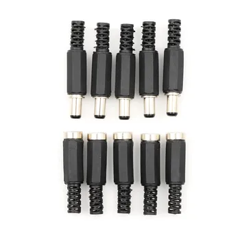 

DC Power Connectors Pin Female Plug Jack + Male Plug Jack Socket Adapter PCB Mount DIY Adapter Connectors