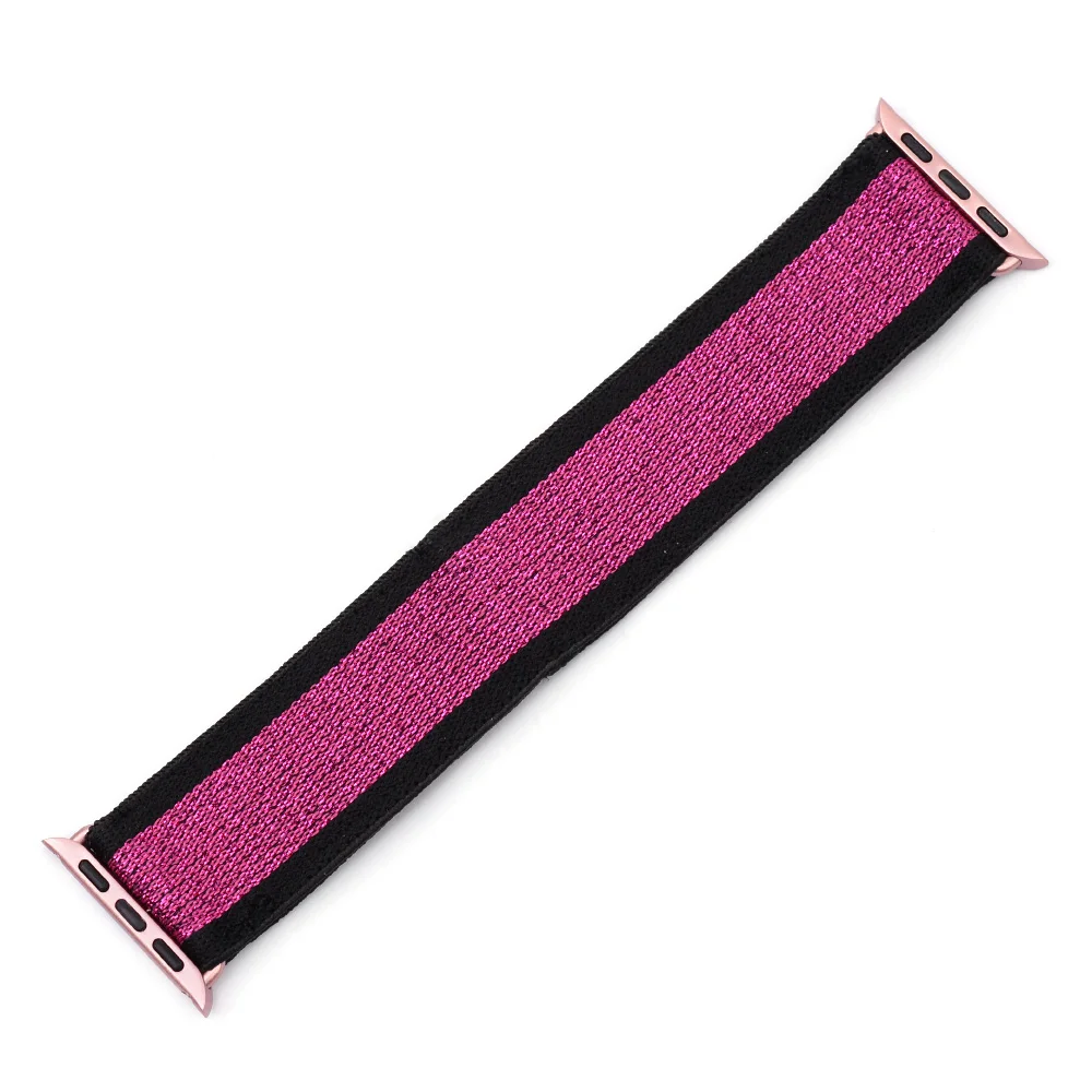9-Black Deep Pink Эластичная петля Ремешки для наручных часов для Apple Watch 32 мм Магнитная Пряжка из нержавеющей стали сменные аксессуары для ремешка BC371 - Цвет ремешка: 9-Black Deep Pink
