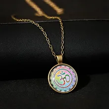 

Vintage OM Necklace Jewelry 2020 Charm Meditation Yoga Womens Fashion Ethnic Chain Necklace Men Jewelry Bijoux Femme