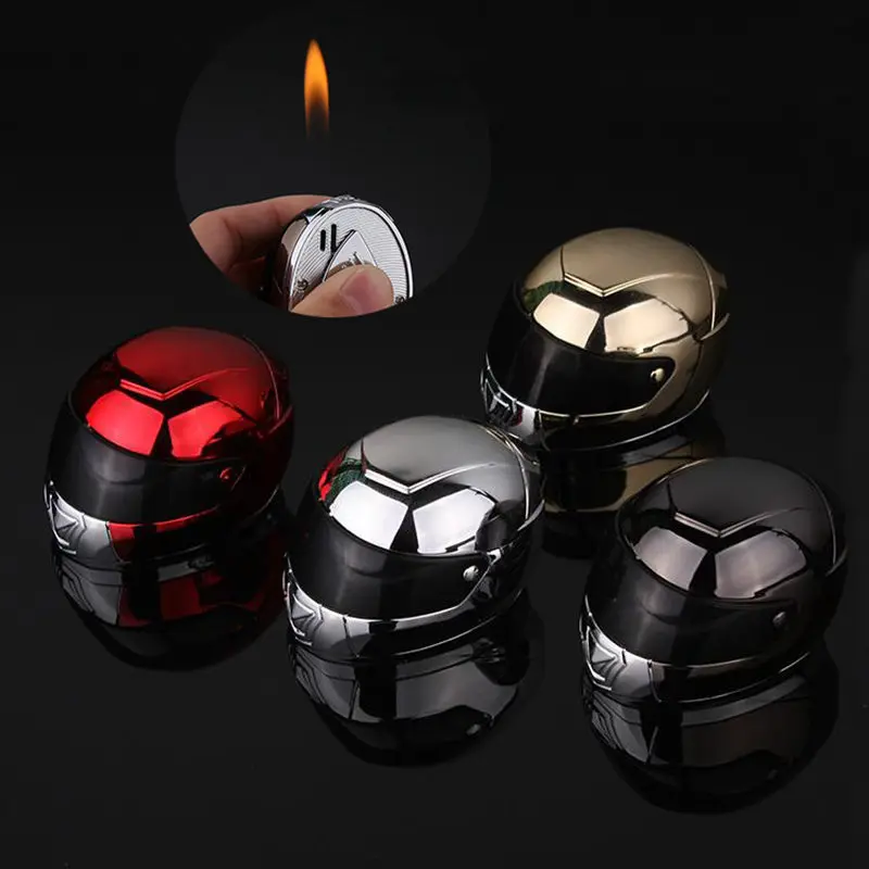 

Metal Lighters Creative Personality New Strange Cigarette Lighter Inflatable Open Flame Gas Lighter Fun Helmet Lighter