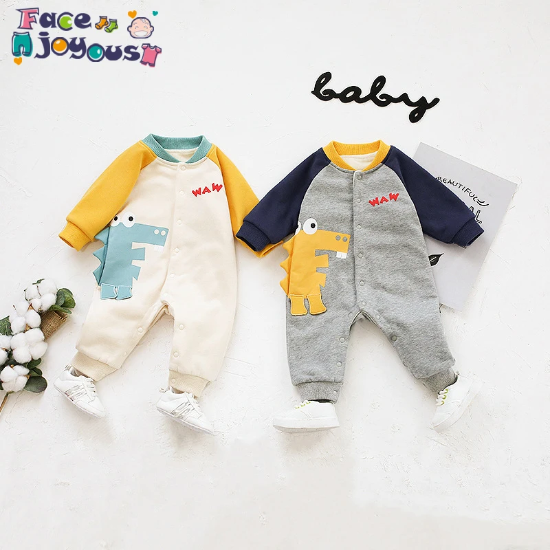 

Baby Autumn Winter Romper Long Sleeve Thick Warm Jumpsuit Boy Girl Clothes Cartoon Kids 0-24m Toddler Outfits Baby