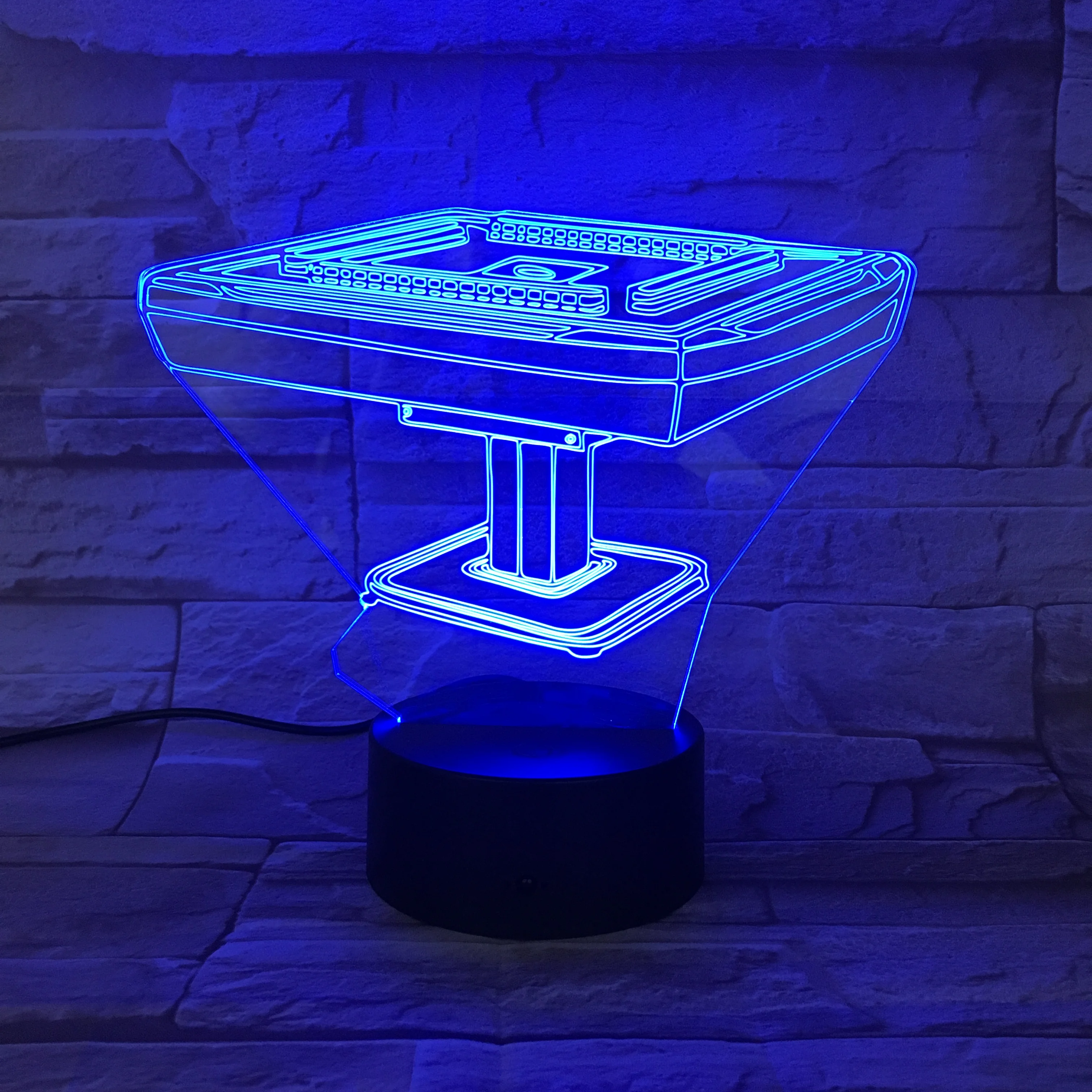3D Lamp Chinese Culture Mahjong Table Battery Operated Color Changing