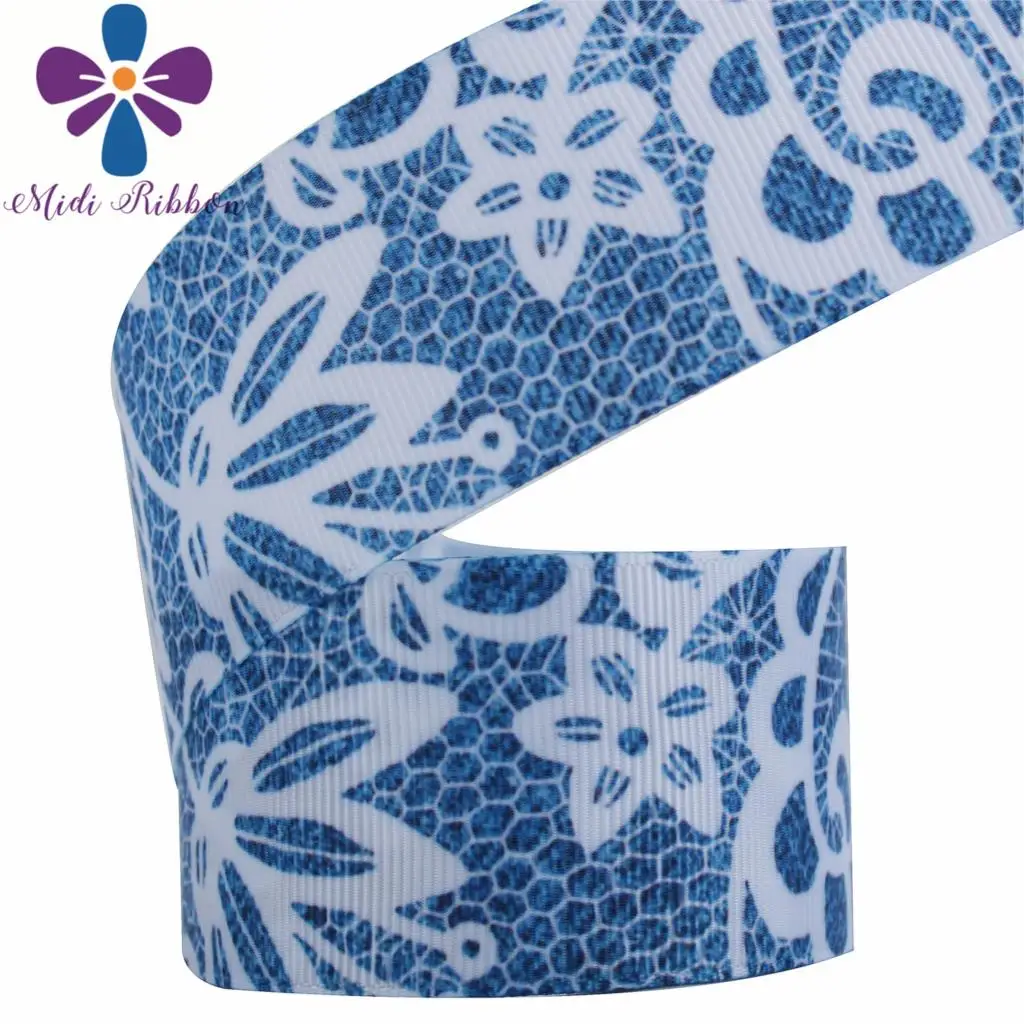 16 мм-75 мм геометрические волнистые кружевные банты в горошек с принтом корсаж/враг джинсы с лентой Ретро цветок DIY волосы бант 50 ярдов/рулон - Цвет: 23870