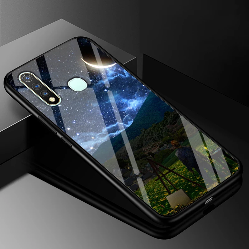19 ДЛЯ Vivo Y19 чехол 6,53 ''закаленное стекло твердая задняя крышка для Vivo Y19 чехол Y 19 полный защитный чехол для телефона s силиконовый бампер - Цвет: 19
