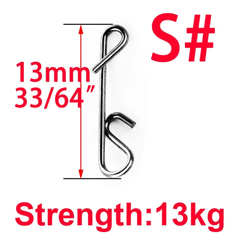 100pcs/lot Stainless Fishing Line Wire Fishing Connector Barrel Swivel Accessories Snap Pin Without Knot Tackle Tool Lure Kit - Цвет: S