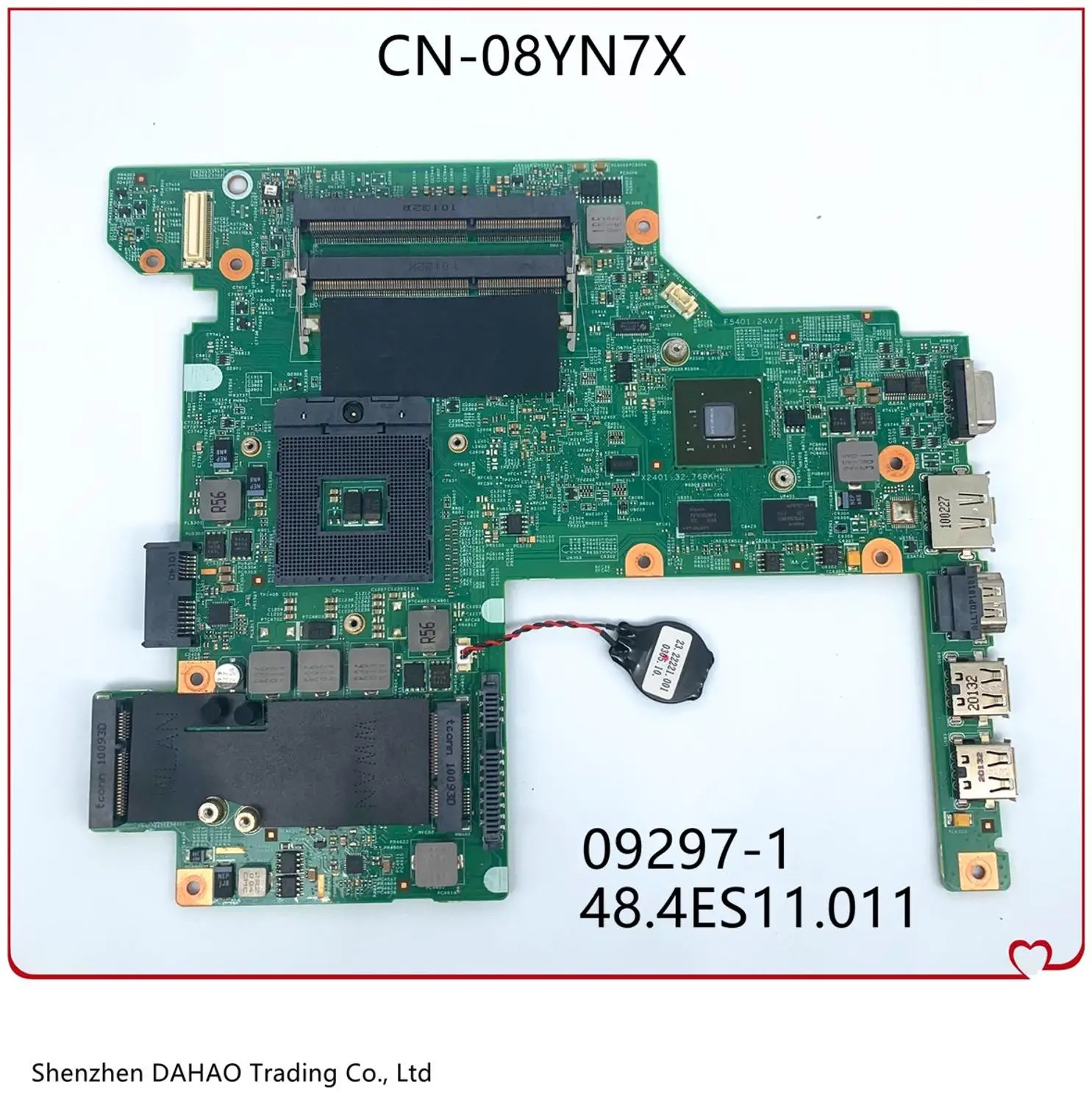 CN-08YN7X 08YN7X 8YN7X для DELL Vostro 3400 V3400 HM57 PGA 989 Материнская плата ноутбука 09297-1 48.4ES11.011 DDR3