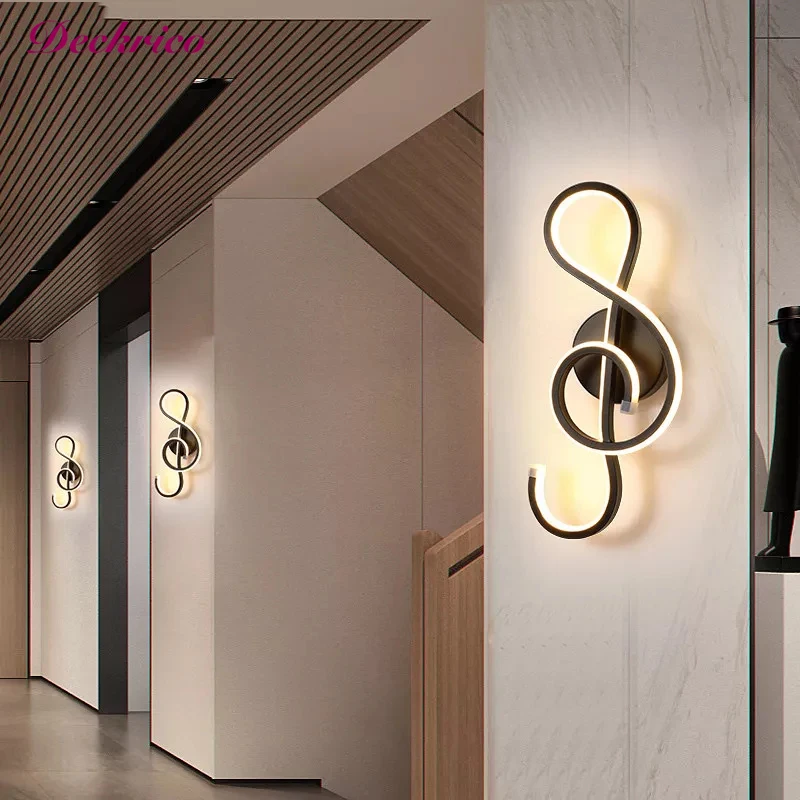 Modern Decor Minimalist Wall Lamps Living Room Bedroom Bedside LED Sconce Black White Lamp Acrylic Aisle Stair Wall Lighting