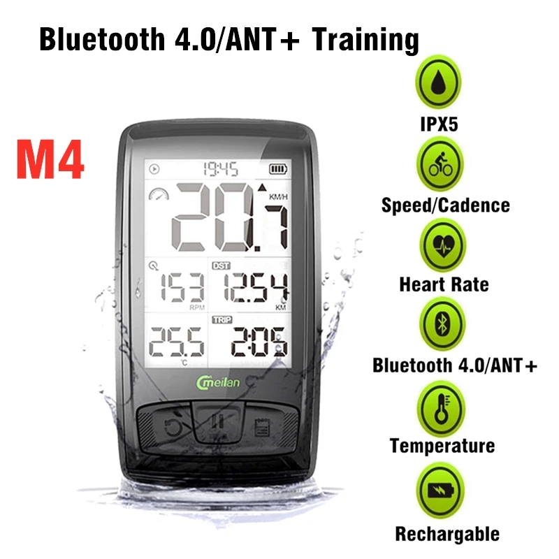 Беспроводной Велосипедный компьютер Meilan M1 M4 Bluetooth 4 0 велосипедный одометр датчик