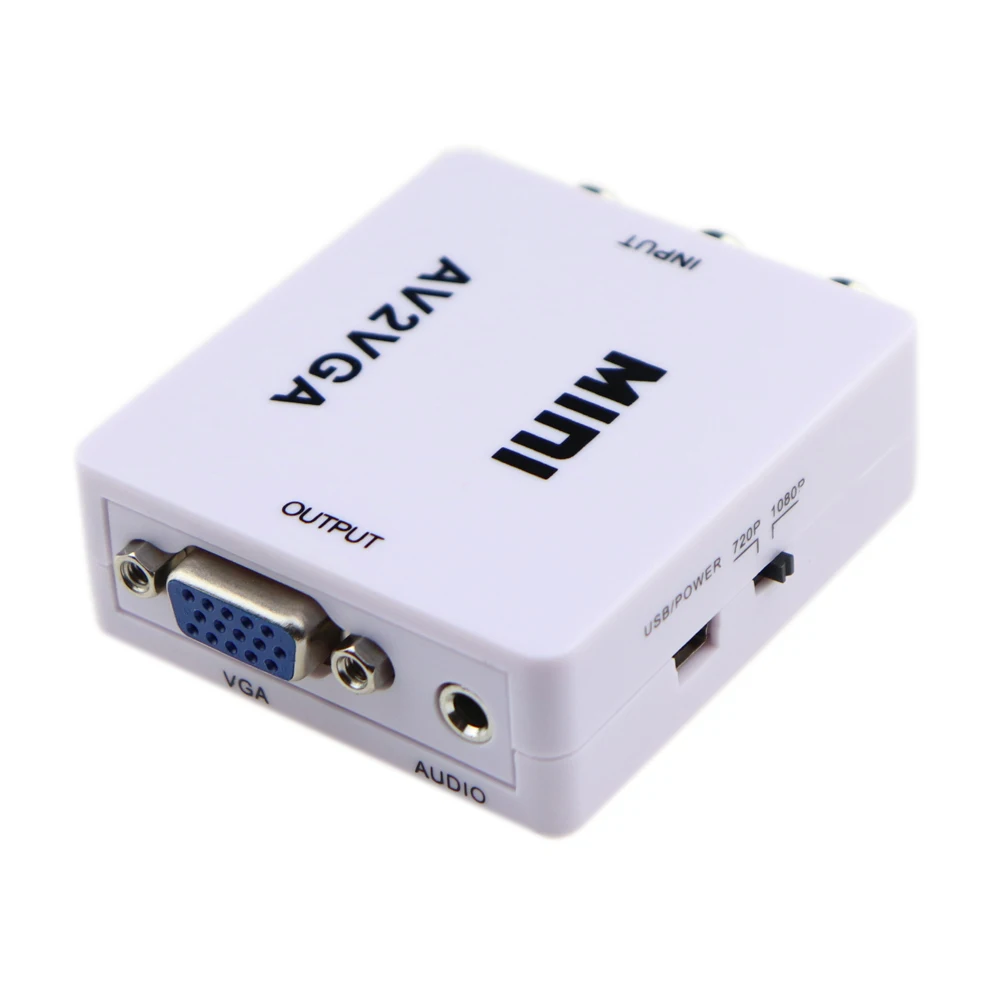 Мини HD видео конвертер Zeadow AV RCA CVBS в VGA 1080P адаптер AV2VGA с аудиовыходом 3 5 мм для