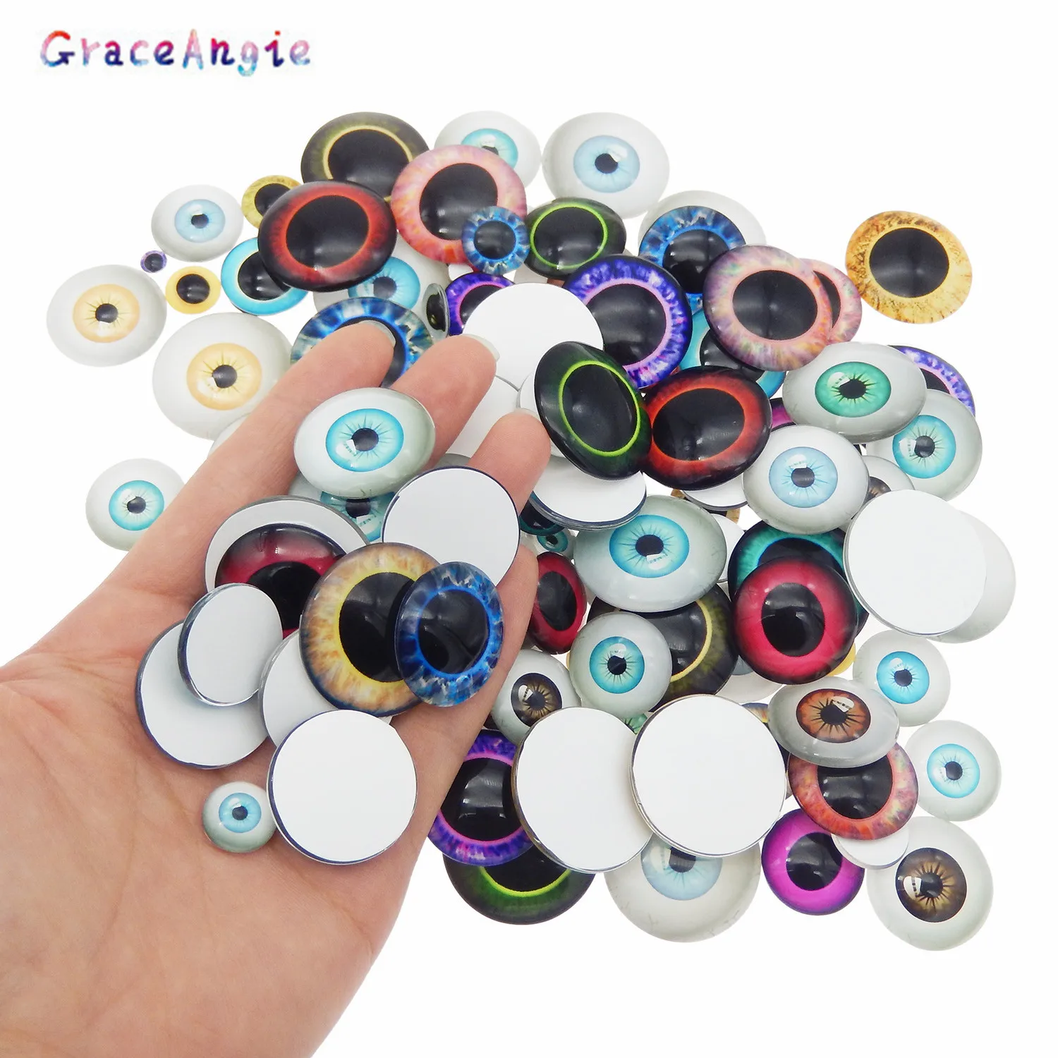 10-50PCS Round 6MM-30MM Glass Dragon Cat Eyes Cabochon For Fishing