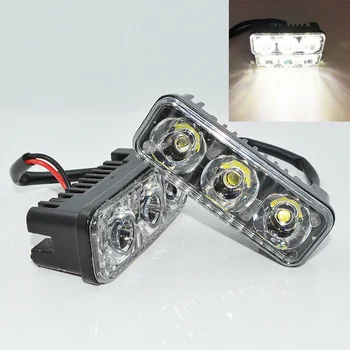 

2pcs Car DRL 3-LED 12V Super White High Power SUV Xenon Wear-resistant
