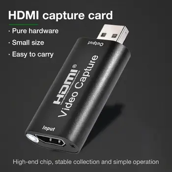 

1080p HD HDMI Video Capture Card Mini Portable USB Game Capture Box Support 4K 1920x1080 For Live Broadcast Teaching Recording