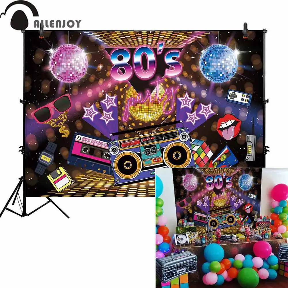 Студийный фон для дискотеки и диджея Allenjoy 80 е|Фоны вечеринки| |