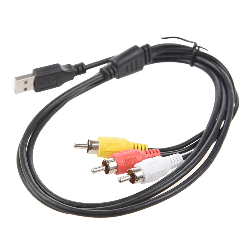 USB штекер A до 3x RCA AV A/V ТВ адаптер кабель 5 футов