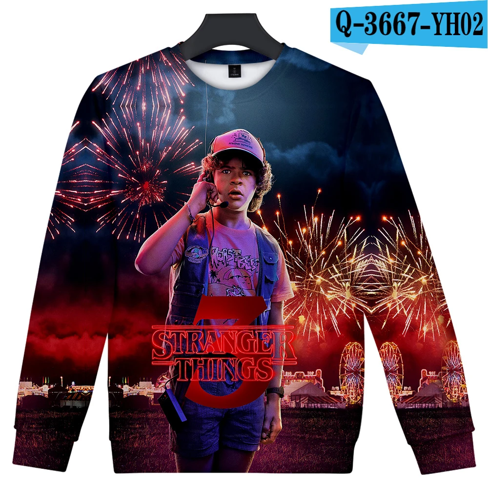 Stranger Thing 3 3D печать o-образным вырезом толстовка модная женская/мужская повседневная Уличная одежда с длинным рукавом Горячая Распродажа - Цвет: 3D