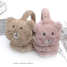 Новинка; милые детские зимние наушники с животными; утепленные детские плюшевые аксессуары с героями мультфильмов