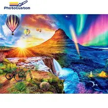 PhotoCustom Paint By Number hot air balloon Drawing On Canvas HandPainted Painting Art Gift DIY Kits Home Decor