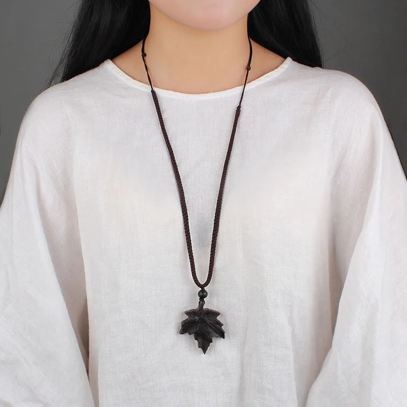 New-Handmade-Ethnic-Ebony-Exaggerated-Long-Sweater-Chain-Pendant-Necklace-For-Women-Men-Fashion-Adjustable-Woven (3)
