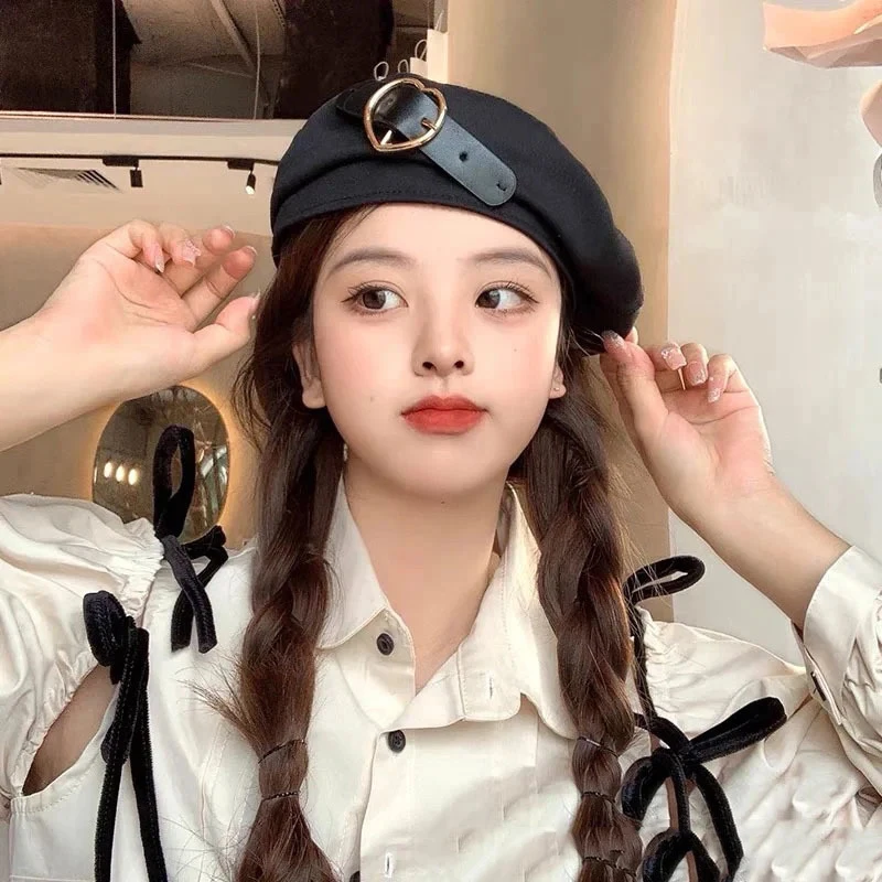 

Новинка 2022, женские теплые однотонные береты для женщин, уличная регулируемая Женская осенне-зимняя Повседневная Дамская шапка