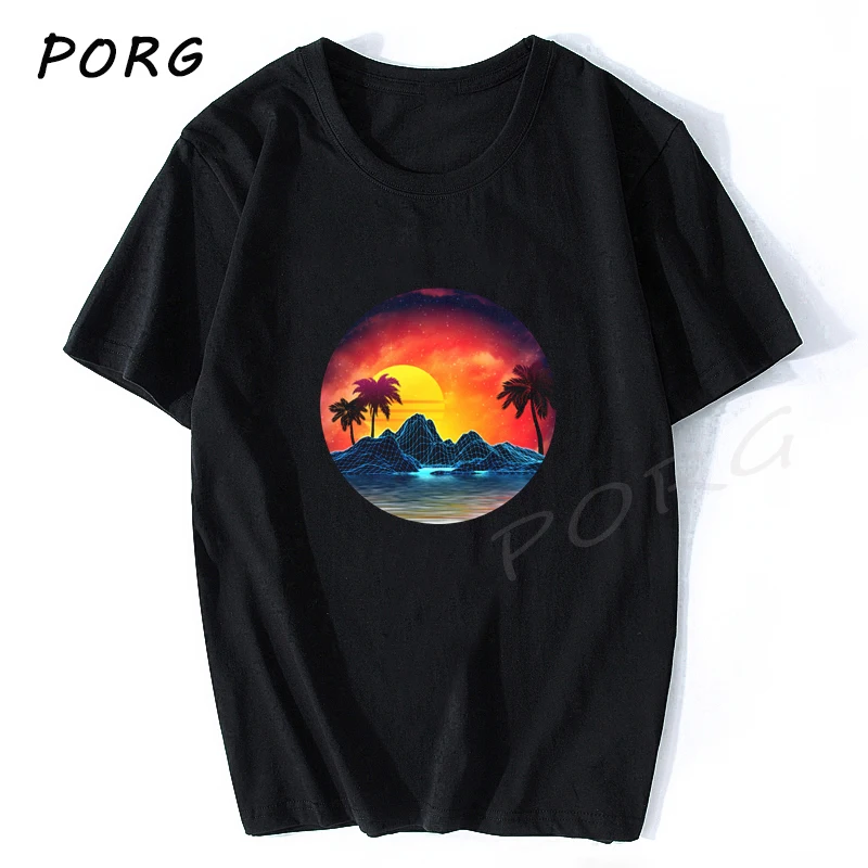 

Aesthetic Retro Futuristic Beach Aesthetic Trendy Men T-Shirt Gothic Hip Hop Casual T Shirts Short Sleeve Funny T Shirts O-Neck