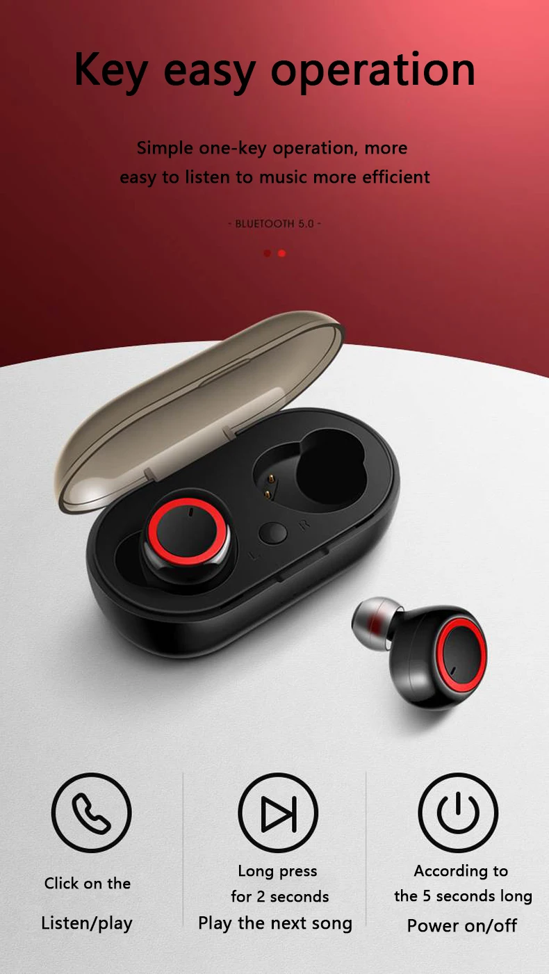 OTTWN TWS мини 5,0 горячие стиль Bluetooth наушники с зарядным Баном 3D стерео беспроводные наушники с двойным микрофоном истинный беспроводной