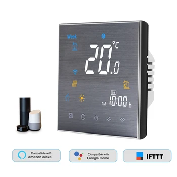 

Wifi Smart Thermostat LCD Display Touch Button Voice Control Wall Thermostat Programmable for Gas Boiler Floor Heat