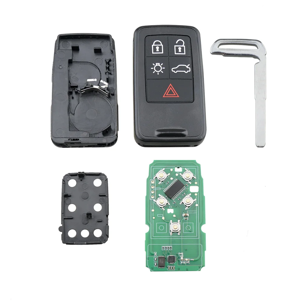 QWMEND Smart Remote Key for Volvo XC60 S60 S60L V40 V60 433mhz ID46/PCF7953 Chip With Insert Key Blade For Volvo KR55WK49264
