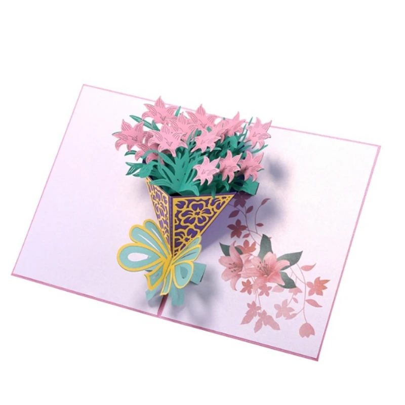  Narcissus Greeting Cards Handmade Birthday Wedding Invitation 3D Pop Up Card New D08D - 4.00036E+12