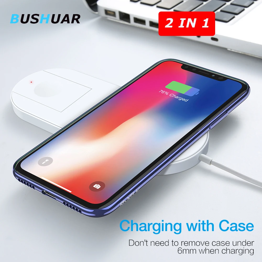 Беспроводное зарядное устройство 10 Вт для iPhone X Xs MAX XR 8 plus Apple Watch 1 2 3 4 быстрая
