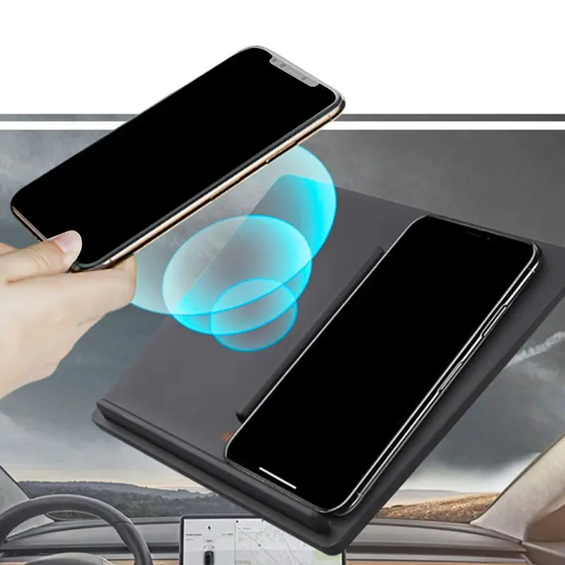 

Model 3 Qi Fast Charger Wireless with Dual USB Ports for Tesla Model 3 Center Console Accessories Dual Mobile Charger for iPhone