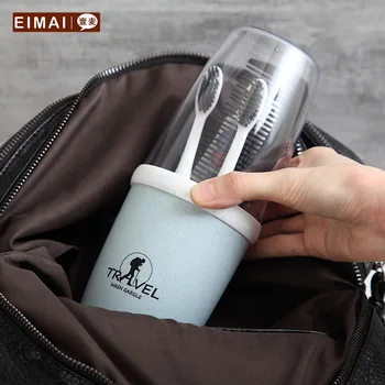 

Wheat Straw Travel Toothbrush Box Plastic Portable Brushing Cup Mouth Cup Brief Washing Cup Toothbrush Cup AT107