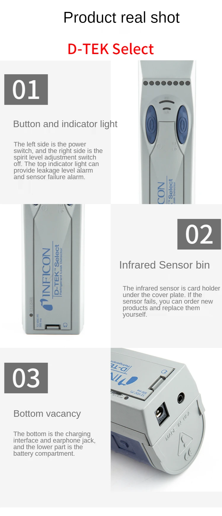 Inficon D-TEK select冷媒漏れ検出器infアイコン712-202-cn41高精度 
