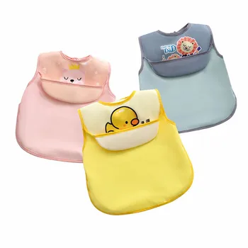 

Paragraphs of children summer gown vest inside out baby baby to eat pocket waterproof non-stick oil cotton men and women