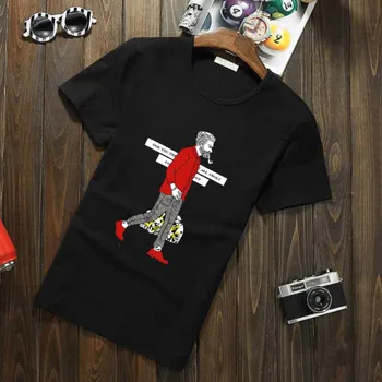 

Summer new women's street letter characters print loose short-sleeved T-shirt 6239