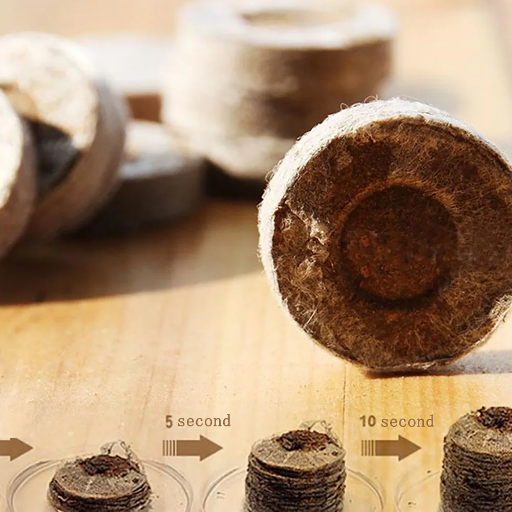 Бонсай 300 шт 30 мм Jiffy Peat гранулы семян стартер роста поддон блоки грунта под