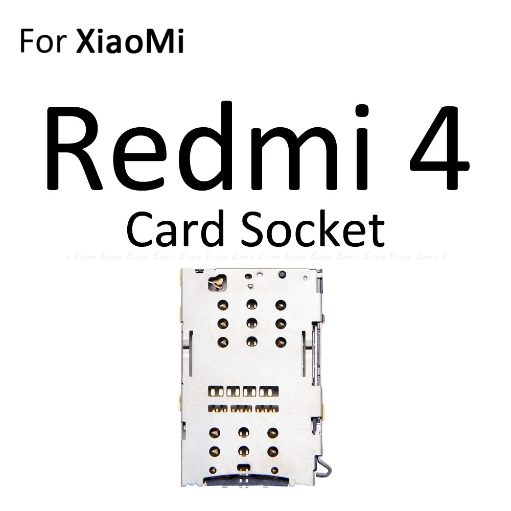 Sim Card Socket Slot Tray Reader Holder Connector Micro SD Adapter Container For XiaoMi Redmi 4A 4 Pro Note 4 Replacement Parts - Цвет: For Redmi 4 Socket