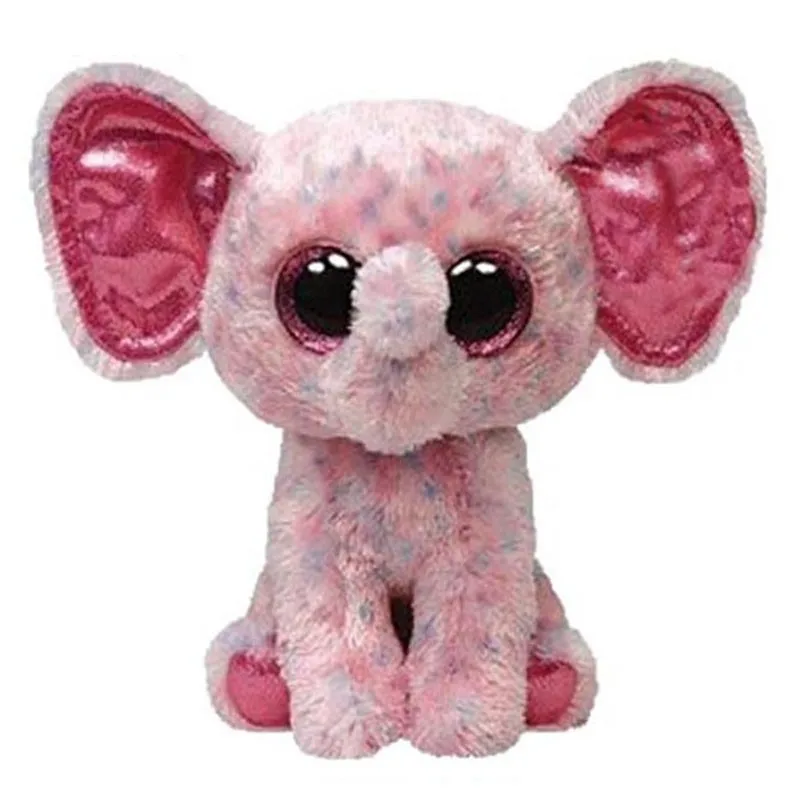 Pink Elephant Ty Beanie плюшевые игрушки сова Пингвин собака Жираф Кот енот овца летучая мышь Крупный рогатый скот плюшевые игрушки животных подарок для детей 15 см - Цвет: Pink Elephant