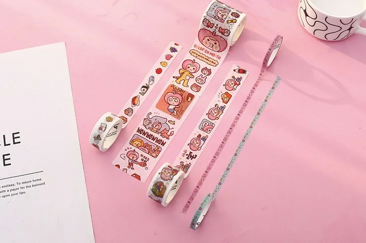 1 Набор Kawaii Lazy Girl васи клейкая лента DIY Скрапбукинг наклейка этикетка маскирующая лента корейские канцелярские принадлежности Школьные принадлежности