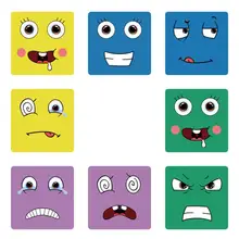 Bloc de construction Cube en bois pour enfants, jouet éducatif, Puzzle, formation à la pensée, Expression 3D, changement de visage, cadeau